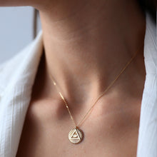 Load image into Gallery viewer, Gold Medallion Evil Eye Necklace