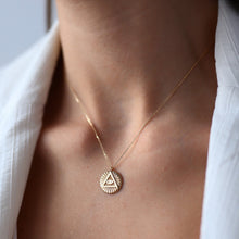 Load image into Gallery viewer, Gold Medallion Evil Eye Necklace