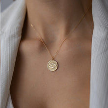 Load image into Gallery viewer, Evil Eye Coin Medallion Necklace