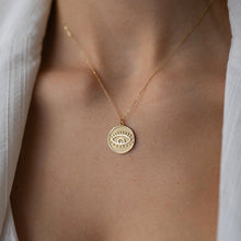 Load image into Gallery viewer, Evil Eye Coin Medallion Necklace