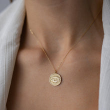 Load image into Gallery viewer, Evil Eye Coin Medallion Necklace