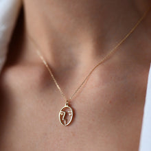 Load image into Gallery viewer, Gold Mask Pendant Necklace