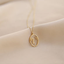 Load image into Gallery viewer, Gold Mask Pendant Necklace