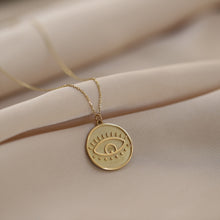 Load image into Gallery viewer, Evil Eye Coin Medallion Necklace