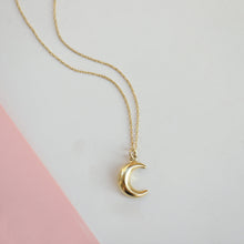 Load image into Gallery viewer, Gold Mini Crescent Necklace