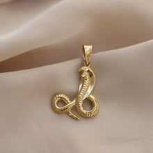 Load image into Gallery viewer, Gold Cobra Pendant Necklace