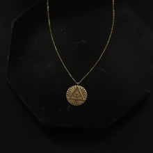 Load image into Gallery viewer, Gold Medallion Evil Eye Necklace