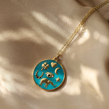 Load image into Gallery viewer, Turquoise Bohemian Medallion Necklace