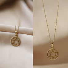 Load image into Gallery viewer, Gold Star of David Medallion Necklace