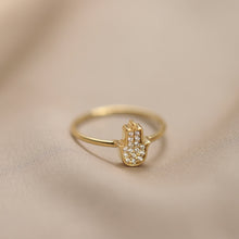 Load image into Gallery viewer, Diamond Hamsa Ring