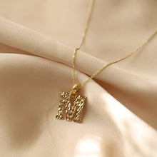Load image into Gallery viewer, Gold Hammered Effect Letter Necklace