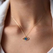Load image into Gallery viewer, Antique Evil Eye Hammered Effect Pendant Necklace