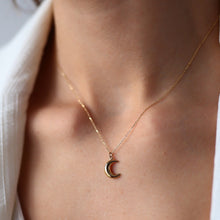 Load image into Gallery viewer, Gold Mini Crescent Necklace