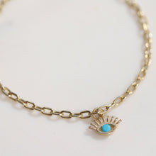 Load image into Gallery viewer, Turquoise Evil Eye Charm Bracelet