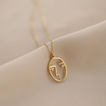 Load image into Gallery viewer, Gold Mask Pendant Necklace