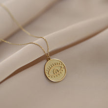 Load image into Gallery viewer, Evil Eye Coin Medallion Necklace