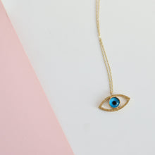 Load image into Gallery viewer, Antique Evil Eye Hammered Effect Pendant Necklace