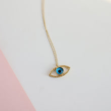 Load image into Gallery viewer, Antique Evil Eye Hammered Effect Pendant Necklace