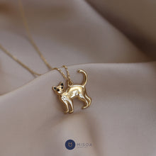 Load image into Gallery viewer, Black-eyed Cat Pendant Necklace