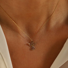 Load image into Gallery viewer, Lace Detail Gold Angel Necklace