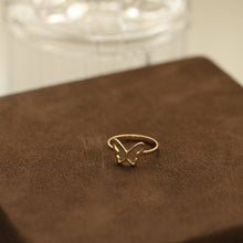Load image into Gallery viewer, Thin Gold Butterfly Ring