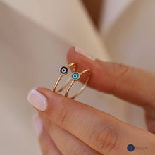 Load image into Gallery viewer, Large Evil Eye Ring