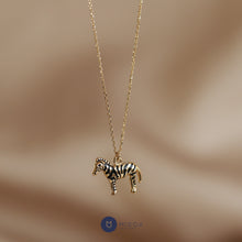 Load image into Gallery viewer, Gold Zebra Necklace