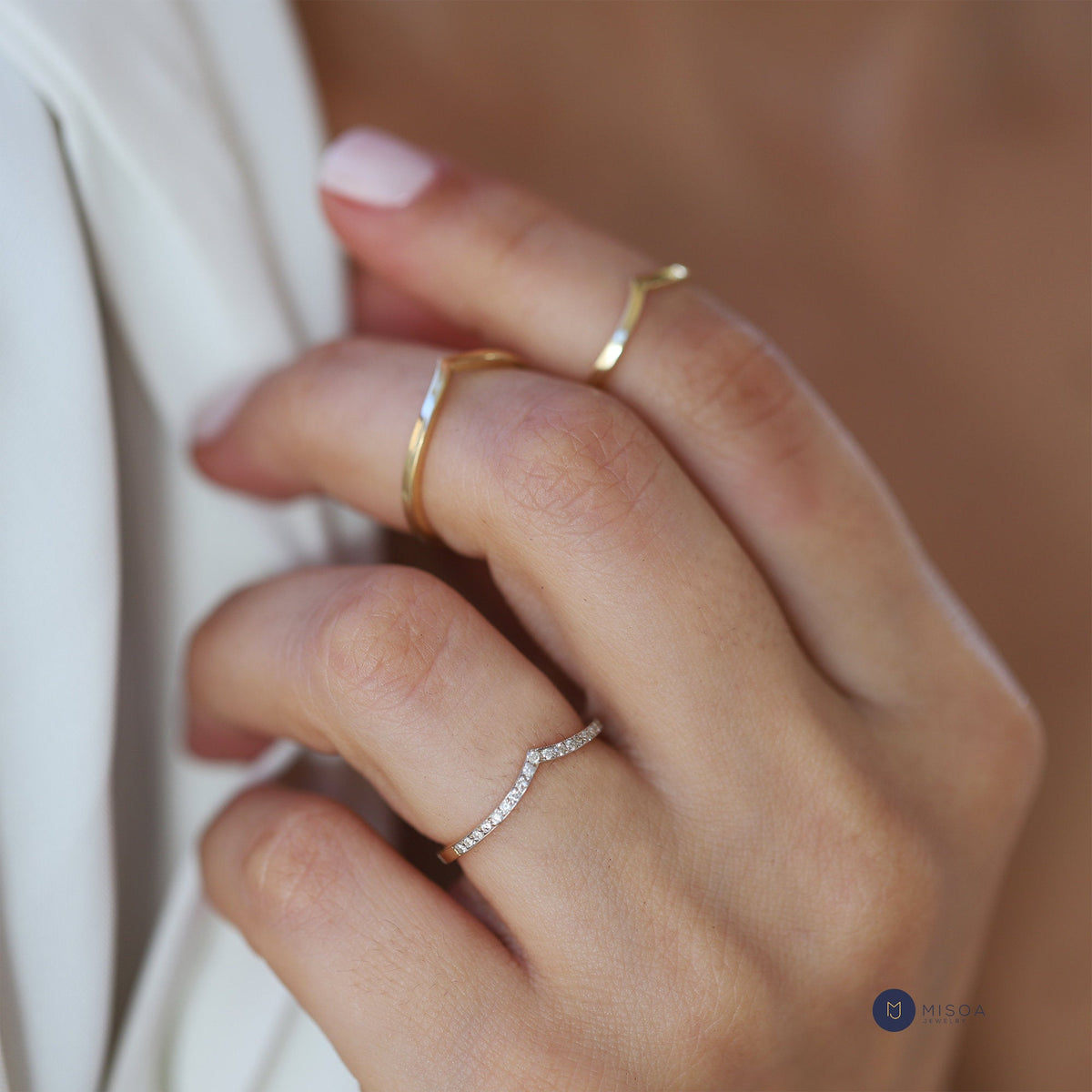 【MEJURI】日本未入荷☆14K スリム Wishbone Ring Wishbone 14k Gold Ring Stacker Set | Mejuri