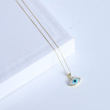 Load image into Gallery viewer, Mother of Pearl Evil Eye Pendant Necklace