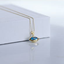 Load image into Gallery viewer, Mini Rounded Evil Eye Pendant Necklace
