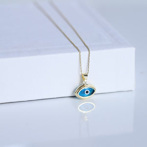 Mini Modern Evil Eye Pendant Necklace