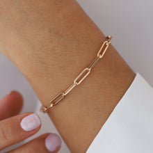 Load image into Gallery viewer, Rose Gold Paperclip Bracelet