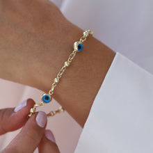 Load image into Gallery viewer, Beaded Evil Eye Link Bracelet