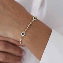 Load image into Gallery viewer, Oval Link Chain Evil Eye Bracelet