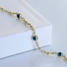 Load image into Gallery viewer, Beaded Evil Eye Link Bracelet