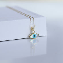 Load image into Gallery viewer, Mother of Pearl Evil Eye Pendant Necklace
