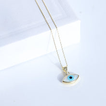 Load image into Gallery viewer, Mother of Pearl Evil Eye Pendant Necklace
