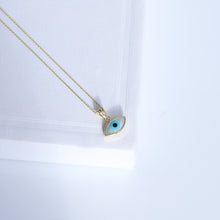 Load image into Gallery viewer, Mother of Pearl Evil Eye Pendant Necklace
