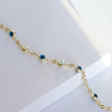 Load image into Gallery viewer, Flat Sequin Chain Evil Eye Bracelet