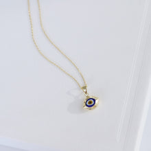 Load image into Gallery viewer, Flat Mini Evil Eye Pendant Necklace