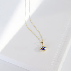 Flat Mini Evil Eye Pendant Necklace