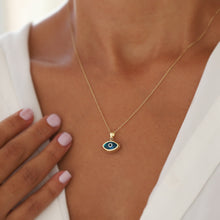 Load image into Gallery viewer, Mini Modern Evil Eye Pendant Necklace