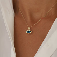 Load image into Gallery viewer, Mini Modern Evil Eye Pendant Necklace