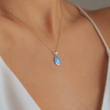Load image into Gallery viewer, Dainty Turquoise Evil Eye Pendant Necklace