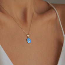 Load image into Gallery viewer, Dainty Turquoise Evil Eye Pendant Necklace