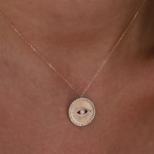 Load image into Gallery viewer, Diamond Medallion Eye Necklace