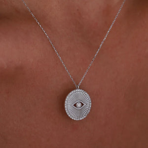 Diamond Medallion Eye Necklace