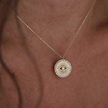 Load image into Gallery viewer, Diamond Medallion Eye Necklace