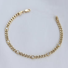 Load image into Gallery viewer, Six Diamond 3mm Curb Chain Bracelet