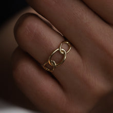 Load image into Gallery viewer, 14K Gold Thin Chain Ring, Gold Knot Ring, Everyday Jewelry, Mother&#39;s Day, Birthday Gift, Simple Gold Ring, Gift for Her, Rose Gold Ring
